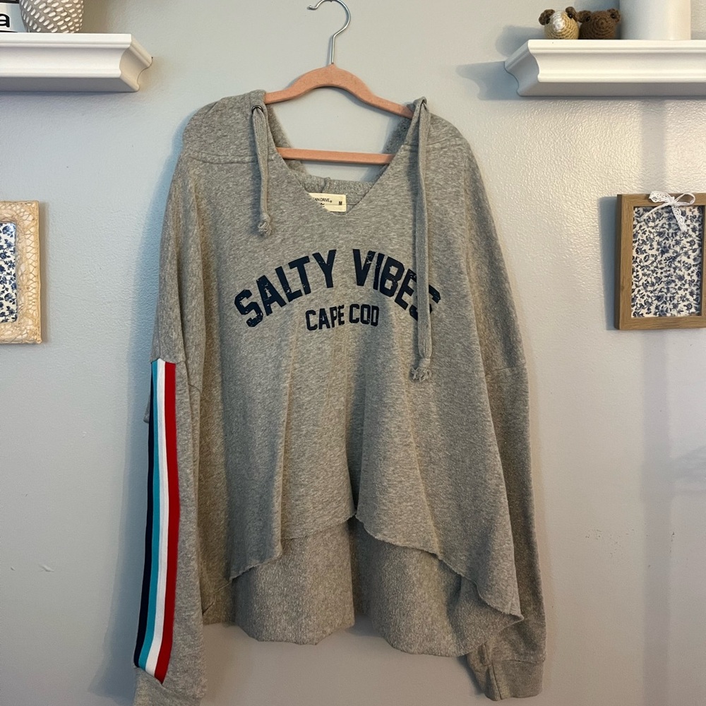 Gray Salty Vibes Cape Cod Hoodie